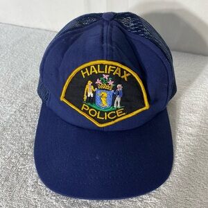 Vintage Navy Blue Halifax Police Mesh Back Snap Back Trucker Hat